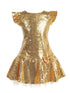Big Girls Gold Sequin Ruffle Tutu Junior Bridesmaid Dress 8-12 - SophiasStyle.com